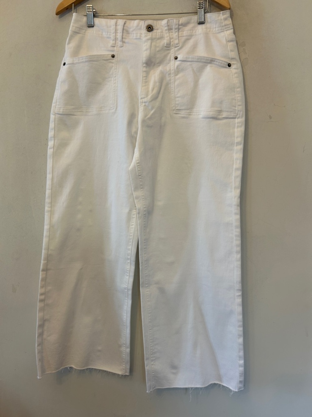 Altar’d Stare White Wide-Leg Raw Hem Jeans Size 30 EUC - Picture 2 of 7